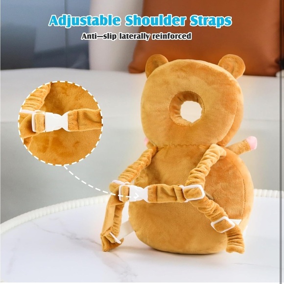 Infant Baby Toddler head protective pillow Plush Tiger with straps - Picture 7 of 8